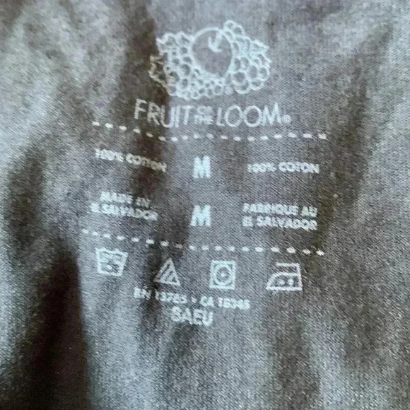 NWT Fruit  of the Loom, 100% cotton, long sleeved black T-shirt - Picture 4 of 4